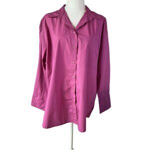 💖 Banana Republic Bold Pink  100% Cotton Button-Down – Effortless Chic Size M💐